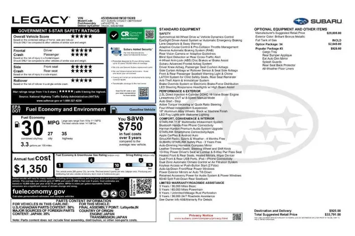 $17985 : 2021 Legacy Limited image 3