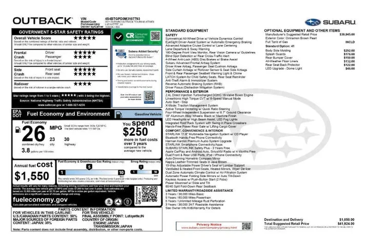 $20754 : 2021 Outback Touring XT image 5