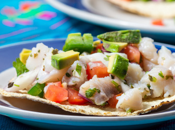 Tostadas de ceviche de pescado