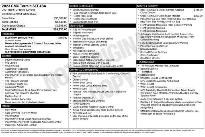 $23917 : GMC Terrain 2023 AWD SLT 4dr image 9