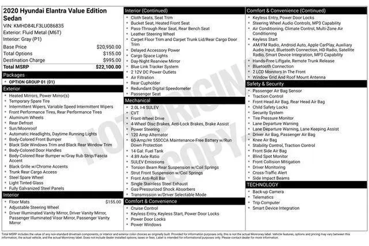 $11981 : Hyundai ELANTRA 2020 Value E image 10