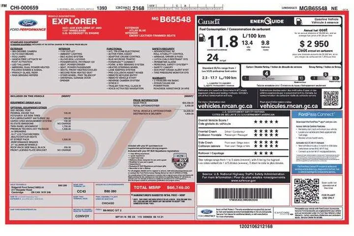 $35441 : Ford Explorer 2021 AWD ST 4d image 9