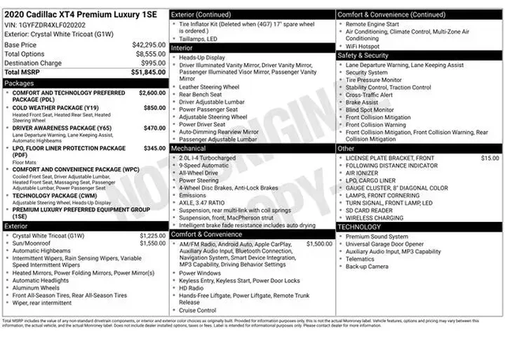 $23470 : Cadillac XT4 2020 4x4 Premiu image 2