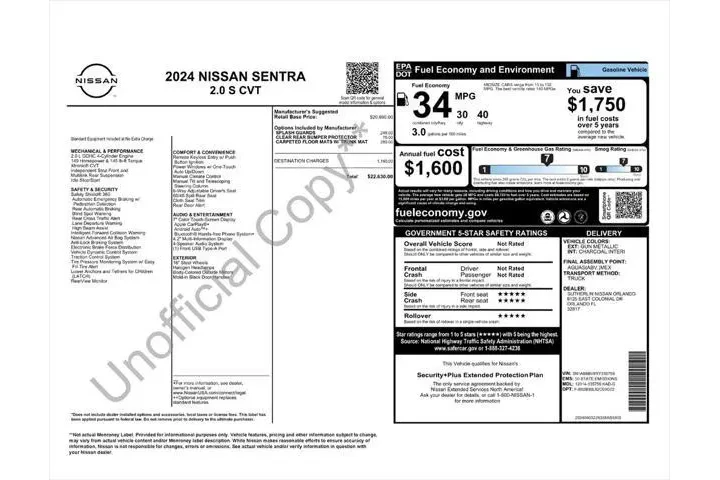 $18987 : Nissan Sentra 2024 S 4dr Sed image 4