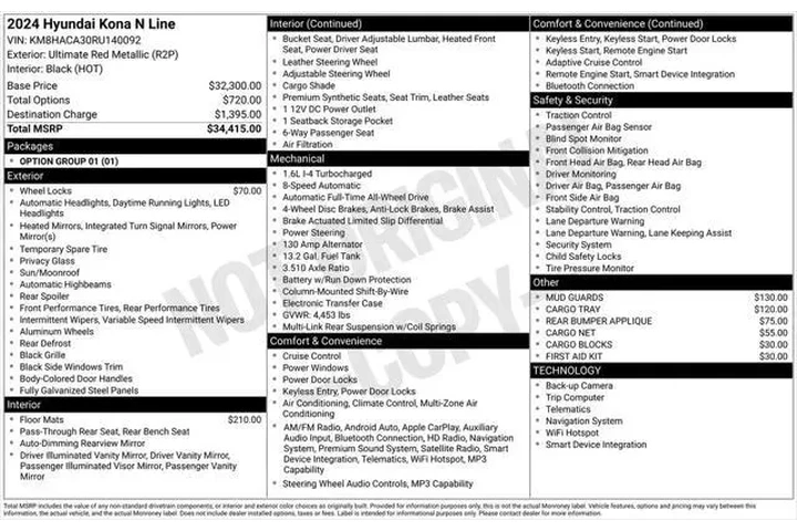 $24495 : Hyundai KONA 2024 AWD N Line image 3