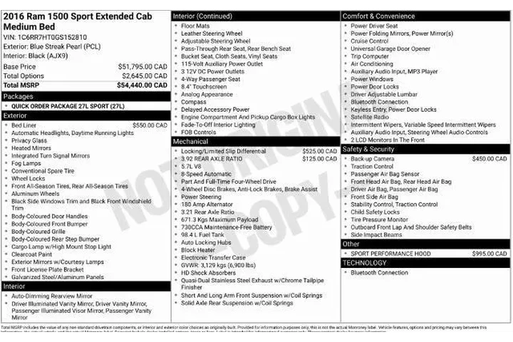 $17495 : Ram 1500 2016 4x4 Sport 4dr image 4