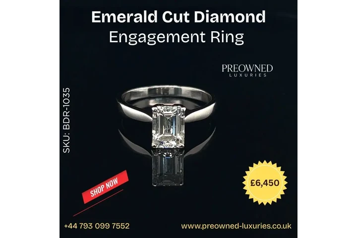 Emerald Cut Diamond Ring image 3