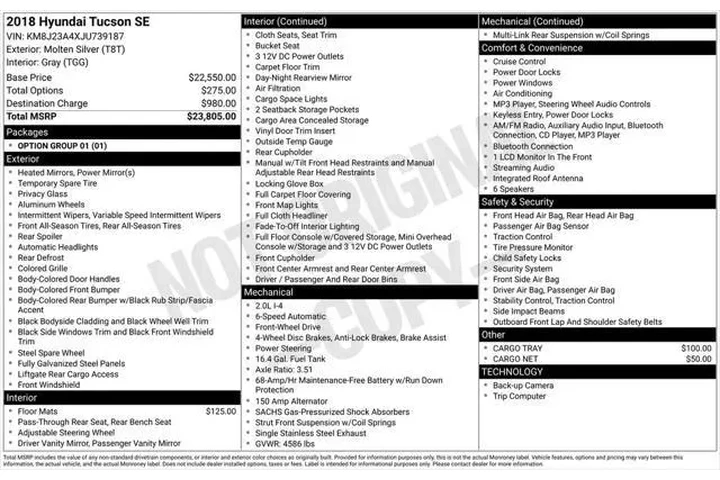$13624 : Hyundai TUCSON 2018 SE 4dr S image 7