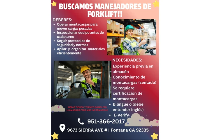 MANEJADOR DE FORKLIFT image 1