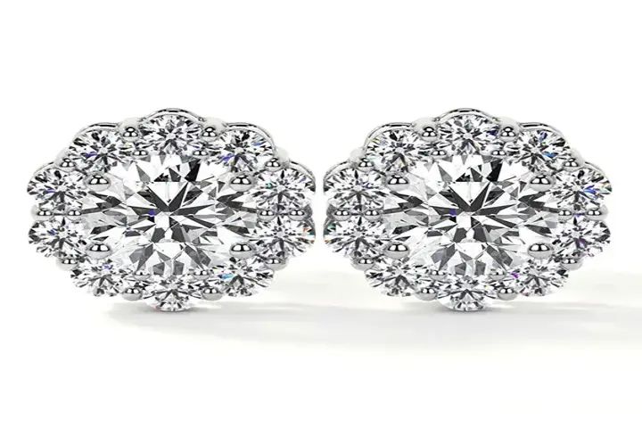 $1681 : Round lab made diamond studs image 1