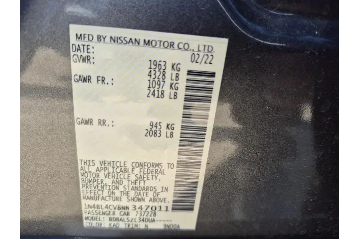 $20981 : Nissan Altima 2022 2.5 SR 4d image 5