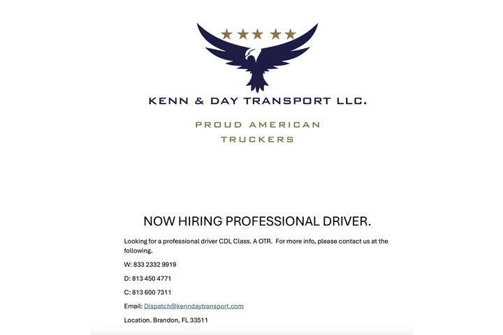 NOW HIRING PROFESSIONAL DRIVER image 1