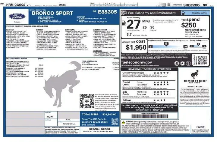 $26542 : Ford Bronco Sport 2025 AWD B image 3