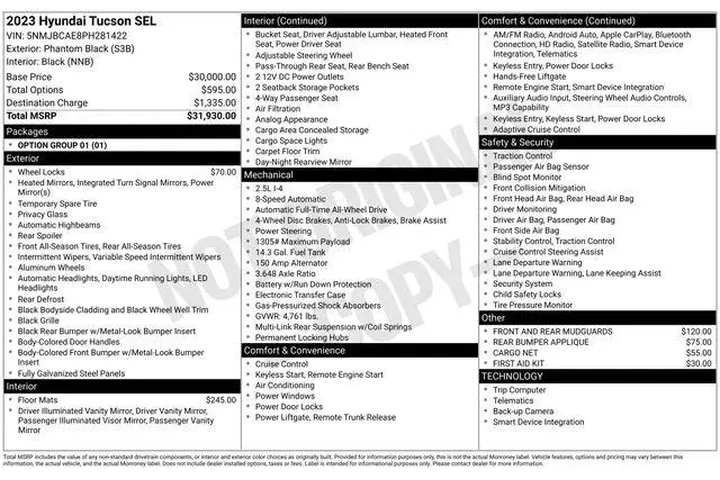 $24990 : Hyundai TUCSON 2023 AWD SEL image 3