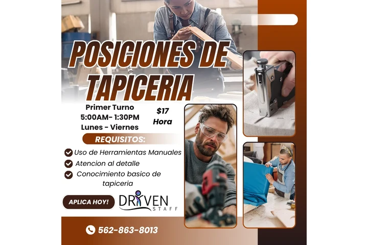 VACANTES DISPONIBLES TAPICERIA image 1