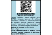 SE NECESITAN LIMPIADORES📍 en Orange County
