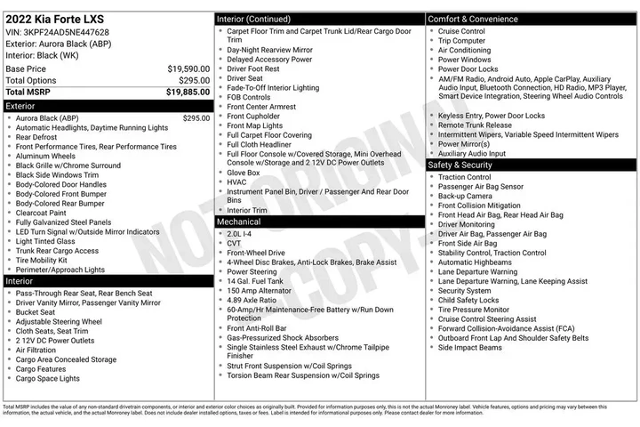 $16000 : Kia Forte 2022 LXS 4dr Sedan image 3