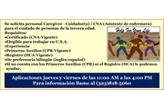 Se solicita personal Caregiver en Los Angeles