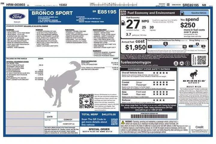 $31842 : Ford Bronco Sport 2025 AWD O image 9