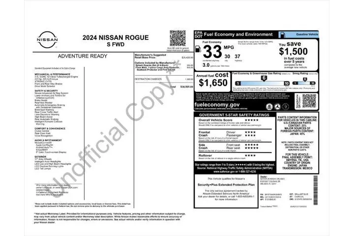 $20987 : Nissan Rogue 2024 S 4dr Cros image 3