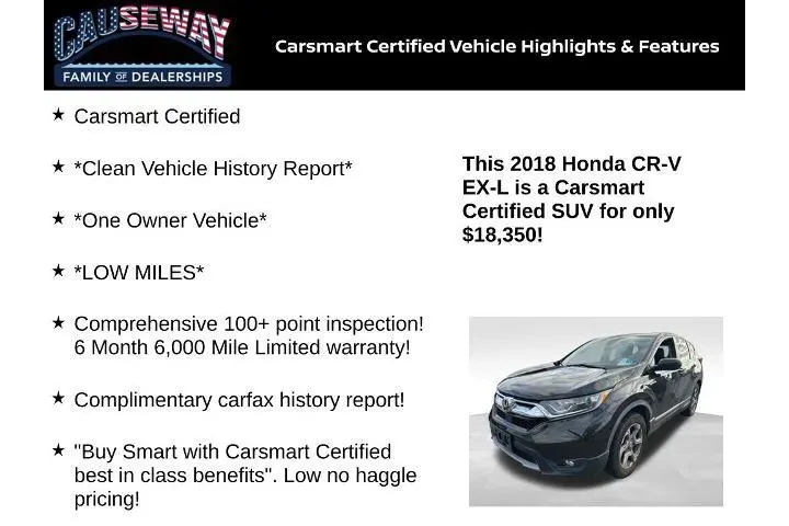 $16412 : Honda CR-V 2018 AWD EX-L 4dr image 2