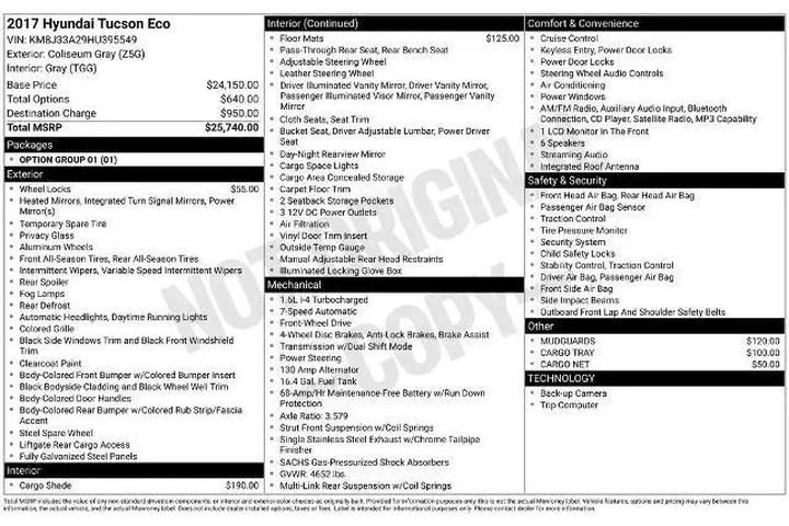 $9426 : Hyundai TUCSON 2017 Eco 4dr image 3