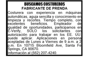 COSTURERO FABRICANTE DE PRENDA en Los Angeles