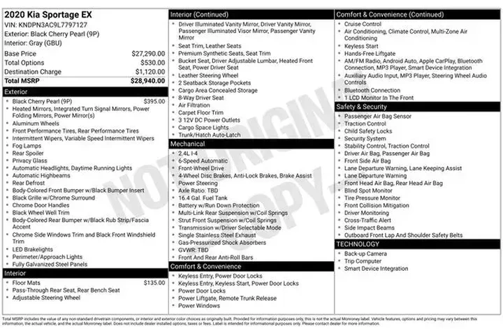 $17970 : Kia Sportage 2020 EX 4dr SUV image 2