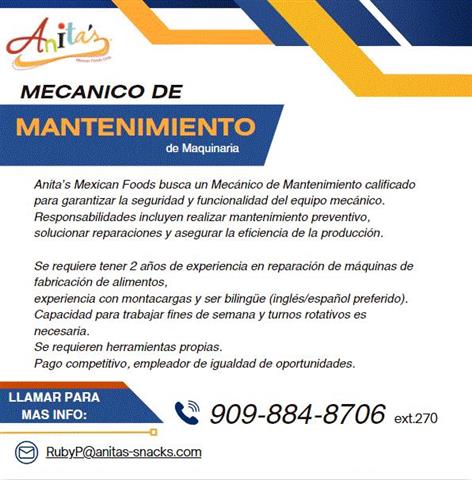 MECANICO DE MANTENIMIENTO image 1