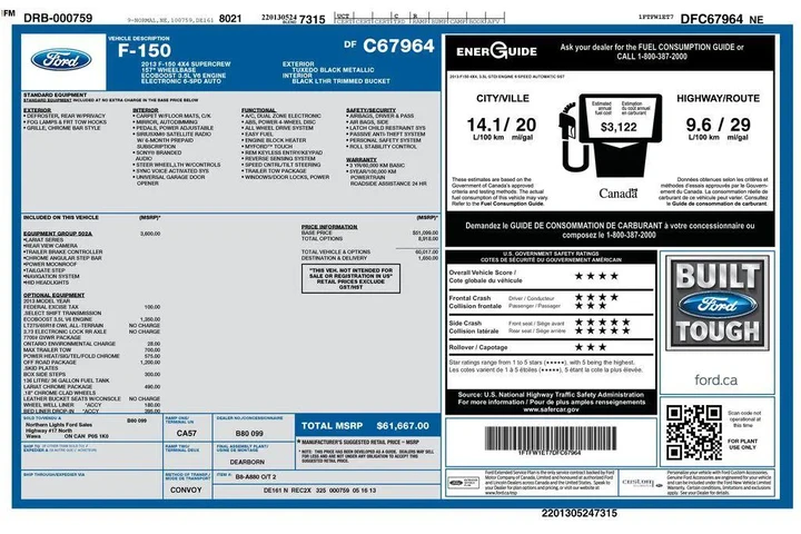 $18335 : Ford F-150 2013 4x4 Lariat 4 image 9