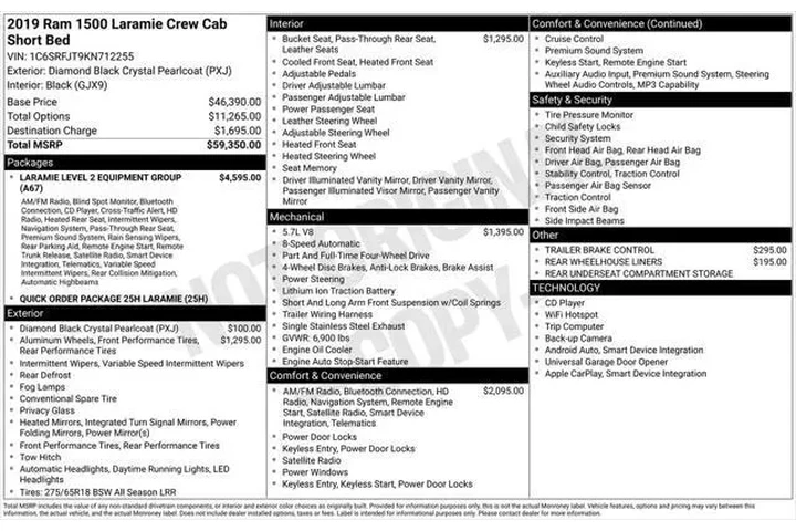 $21900 : Ram 1500 2019 4x4 Laramie 4d image 5