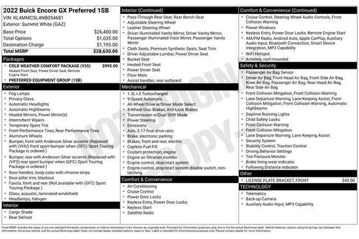 $17995 : Buick Encore GX 2022 AWD Pre image 9