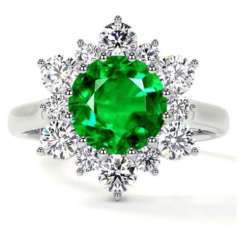 $12339 : Classic Round Emerald Rings image 1