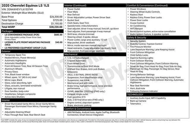 $13295 : Chevrolet Equinox 2020 LS 4d image 9