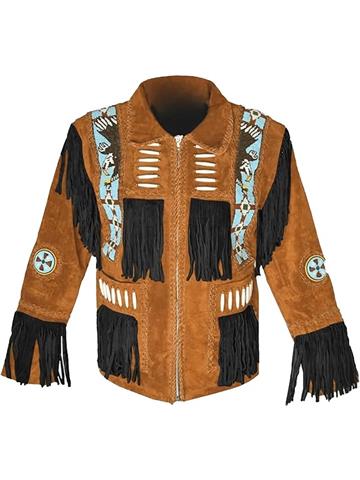 Men Western Leather Jacket Wit image 1