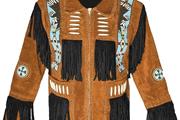 Men Western Leather Jacket Wit en Montana