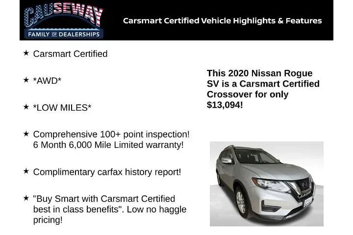 $13094 : Nissan Rogue 2020 AWD S 4dr image 2