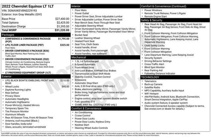 $23998 : Chevrolet Equinox 2022 LT 4d image 2