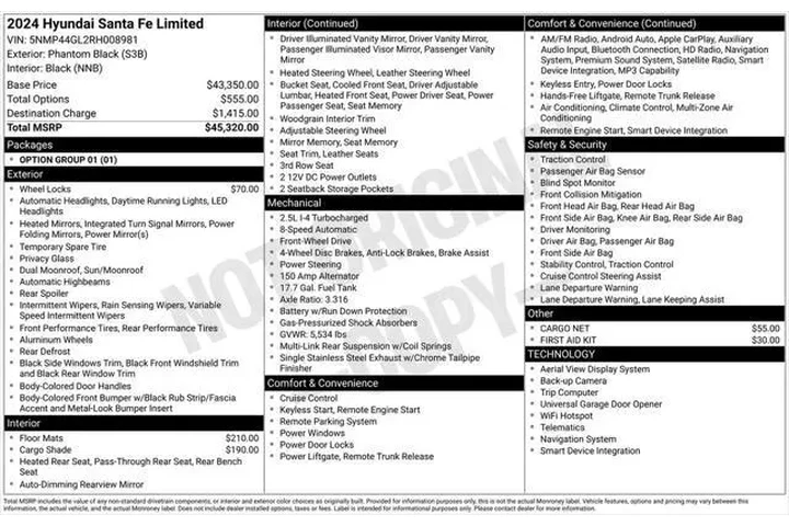 $33450 : Hyundai SANTA FE 2024 Limite image 2
