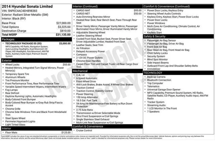 $5339 : Hyundai SONATA 2014 Limited image 5