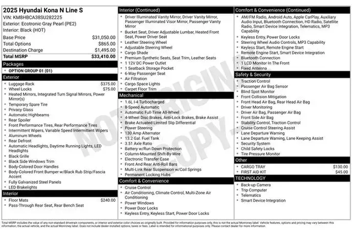 $25990 : Hyundai KONA 2025 AWD N Line image 3