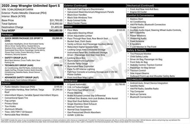 $23487 : Jeep Wrangler Unlimited 2020 image 4