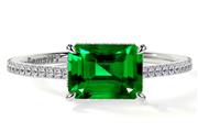 Get Emerald Halo Ring