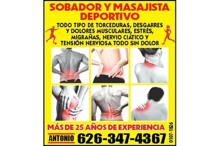 SOBADOR Y MASAJISTA DEPORTIVO image 1