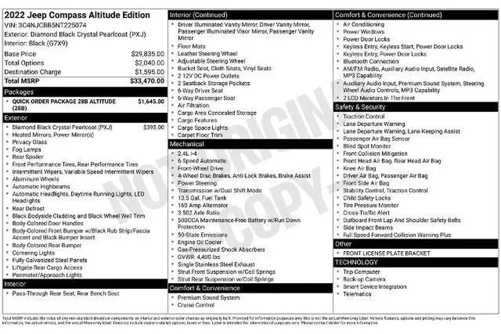$24494 : Jeep Compass 2022 Latitude 4 image 2