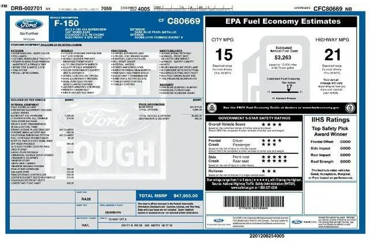 $17295 : Ford F-150 2012 4x4 Lariat 4 image 6
