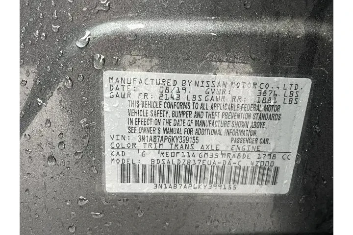 $10988 : Nissan Sentra 2019 S 4dr Sed image 5