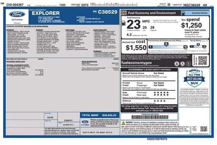 $23995 : Ford Explorer 2022 XLT 4dr S image 1