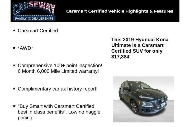 $17384 : Hyundai KONA 2019 AWD Ultima image 2