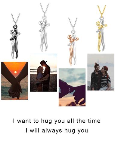 $17 : CoupleHugging Pendant Necklace image 5